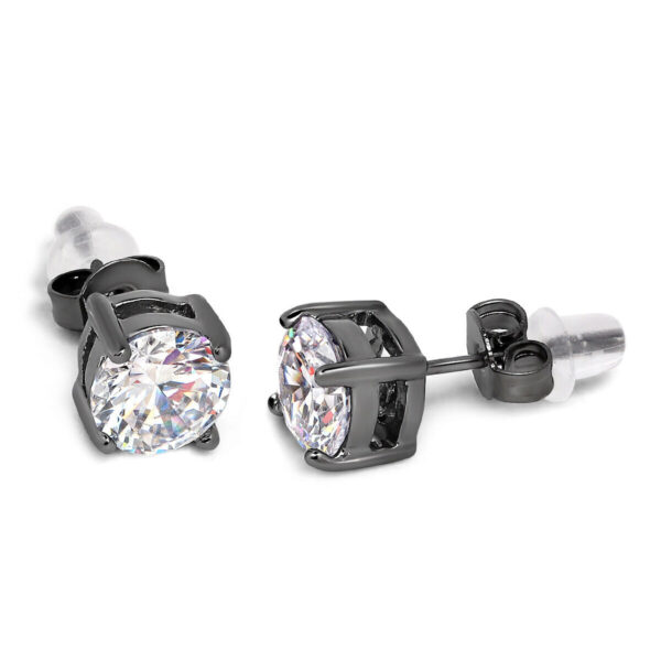Girls Stud Earrings Round Crystal CZ Surgical Steel In Gift Box 1