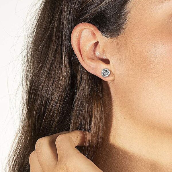 Sterling Silver CZ Stone Flower Stud Earrings Jewelry Gift For Women 3