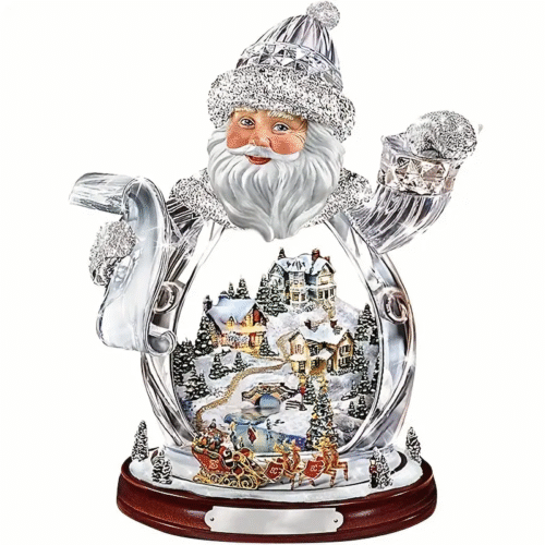 Holiday Acrylic Car Ornament, Backpack Access, Tree Decor - New- Santa Snowglobe