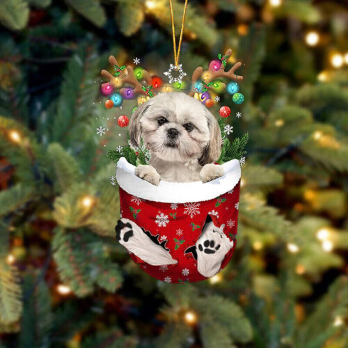 Merry Christmas Dog Ornament Xmas Tree Hanging Statues Decoration Figure Pendant