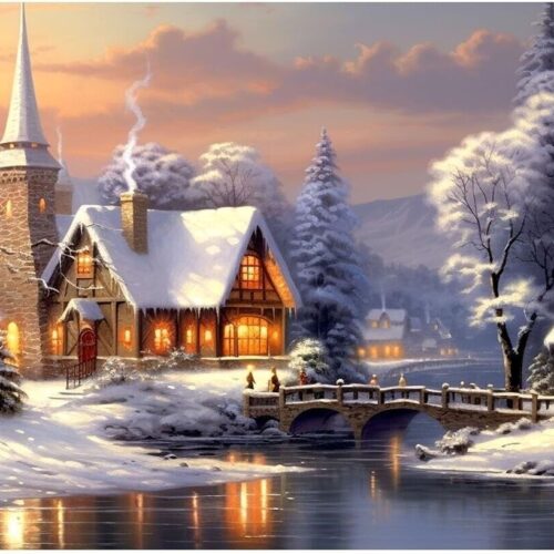 Christmas Diamond Painting Kits 5D Diamond Art Kits for Adults Winter DIY Gift