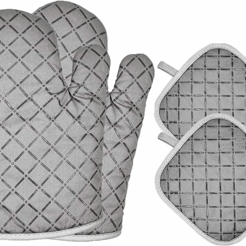 s-l1600 (3) 4PCS Oven Mitts and Pot Holders Heavy Duty Cooking Gloves Heat Resistant Kitchen
