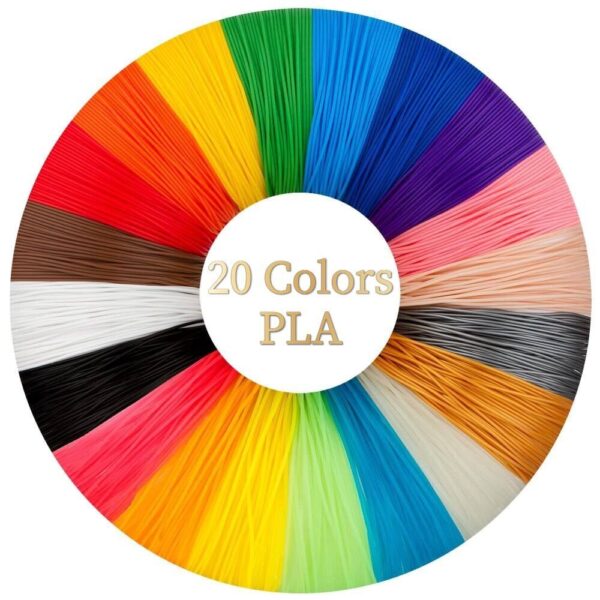 20 Colors 3D Pen Printer PLA Filament Refills High Precision 1.75mm 323 Feet 1