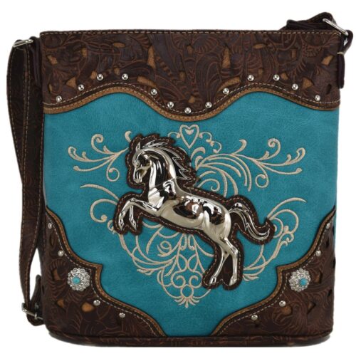 s-l1600 (3) Western Style Cowgirl Horse Cross Body Handbag Women Purse Single Shoulder Bag