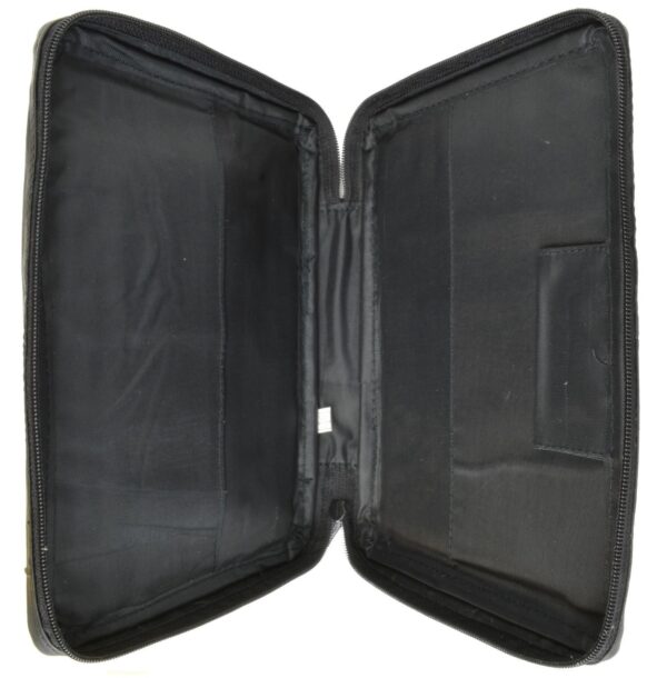 Black Genuine Leather Bible Organizer Book Cover Large Carrying Bag Zip Case 2