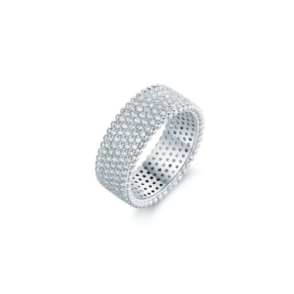 Women's 925 Solid Sterling Silver CZ Pave 10mm Eternity Band Ring Size 8" 2