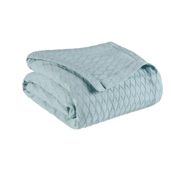 All Season Extra Soft Warm Diamond Weave Sofa Bed Cotton Thermal Blanket Throw Aqua