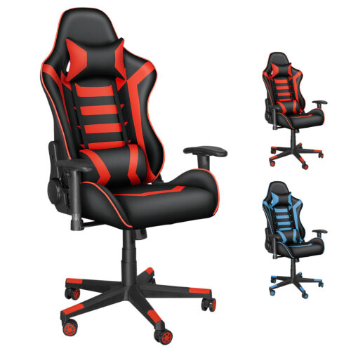 Leather Ergonomic Office Computer Desk Task Chair Swivel Recliner Gaming Chair