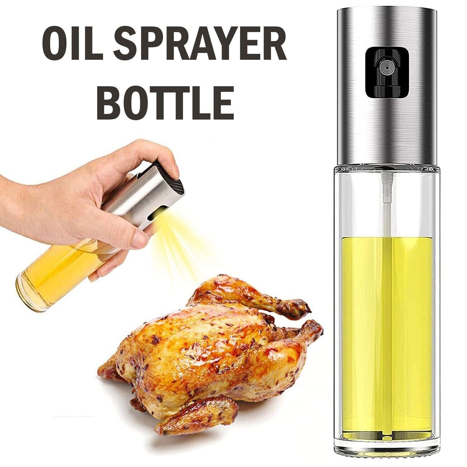 Stainless Olive Oil Sprayer Cooking Mister Spray Pump Fine Bottle Kitchen