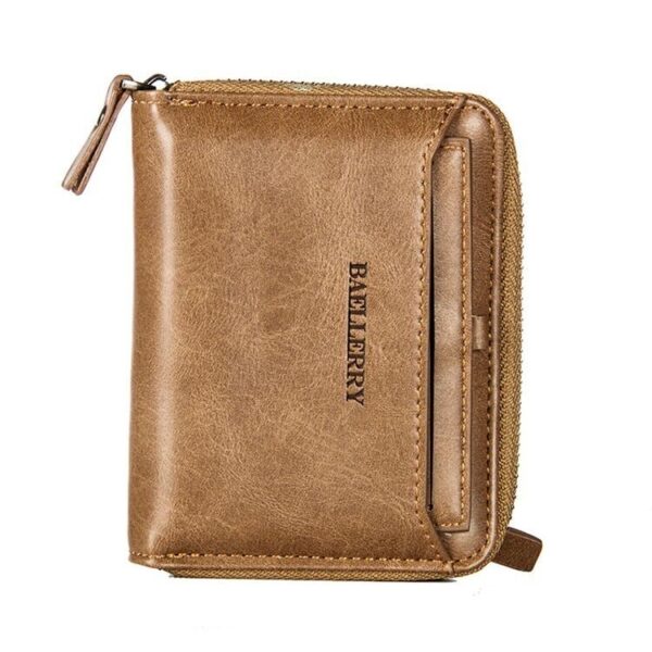 Men's Leather Bifold Credit ID Card Holder Wallet with Zipper Coin Pocket Purse 2
