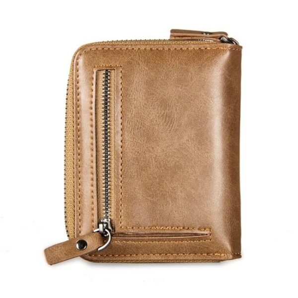 Men's Leather Bifold Credit ID Card Holder Wallet with Zipper Coin Pocket Purse 3