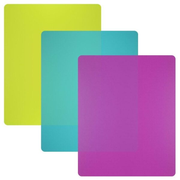 3 Pieces Flexible Plastic Cutting Board Sheets Kitchen Chopping Mat BPA-Free Set 2