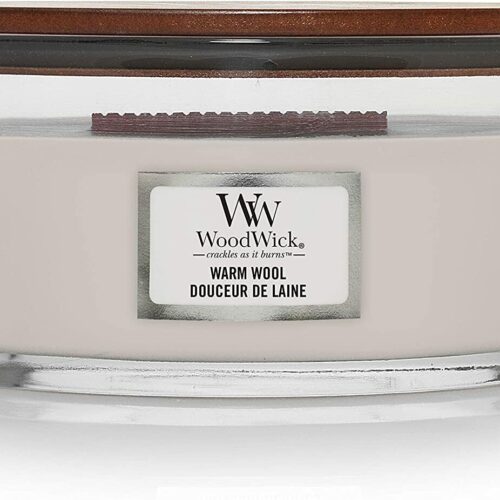 s-l1600 (4) WoodWick Warm Wool Scented Candle, Ellipse Jar, HearthWick Flame - 16 Ounces