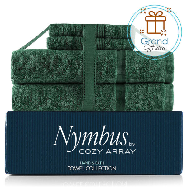 4Pc Bath Mat & Washcloths Set 600 GSM 100% Cotton 2 Bathroom Rugs & 2 Washcloths 2