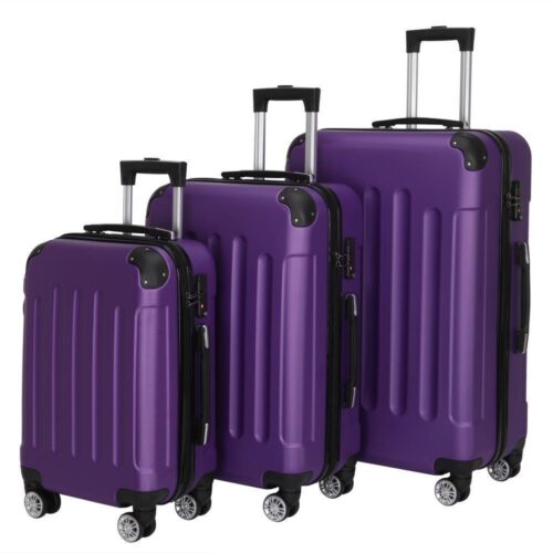 3-in-1 Luggage with TSA Lock Spinner Wheels Traveling Storage Suitcase Purple
