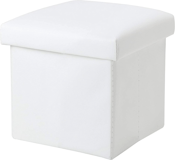 OT01 Leather Folding Storage Ottoman Cube Footrest Seat 1