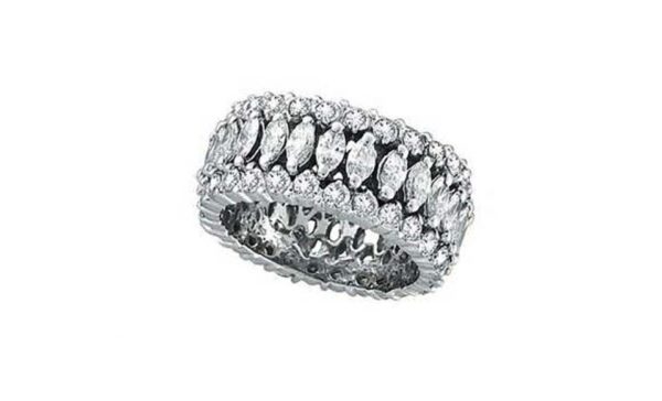 Sterling Silver 925 Plated Women's CZ Princess Cut Eternity Wedding Band Ring 8" 1