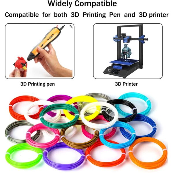 20 Colors 3D Pen Printer PLA Filament Refills High Precision 1.75mm 323 Feet 3