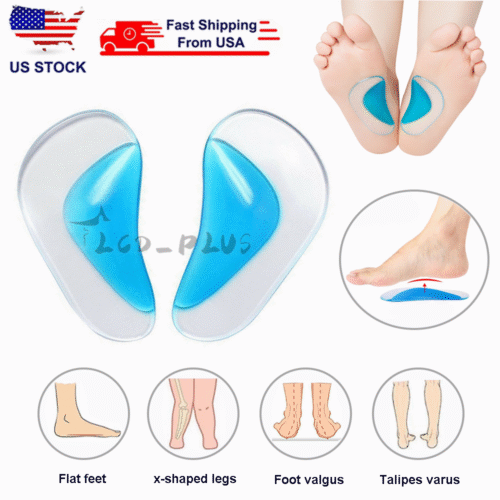 Arch Orthotic Support Insole Corrector Gel Pads Shoe Silicone Inserts Reusable