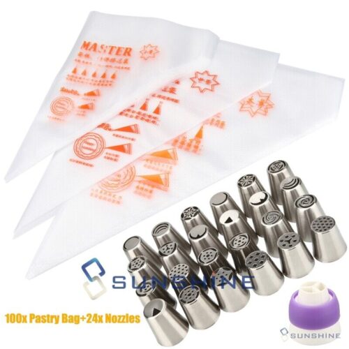 Russian Piping Tips Pastry Icing Bags Cake Decorating Kit Set Tools Bags Nozzles