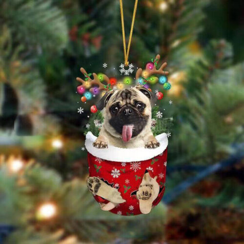 Merry Christmas Dog Ornament Xmas Tree Hanging Statues Decoration Figure Pendant