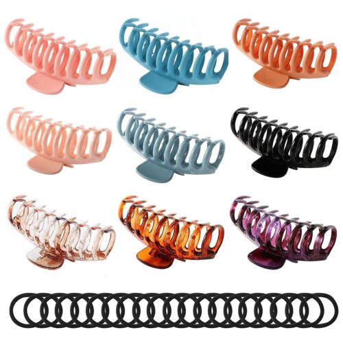 9PCS Large Hair Claw Clips For Women Thick Hair Strong Hold Stylish Barrettes US