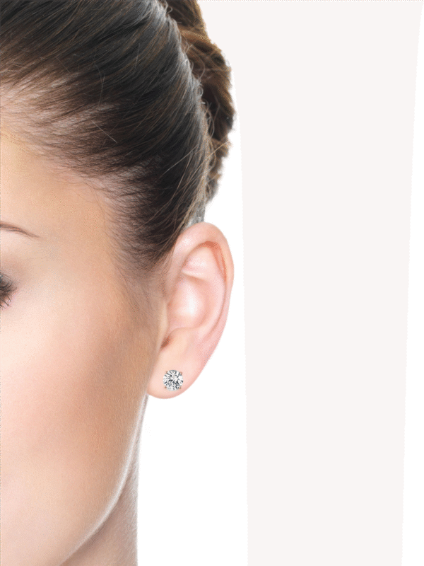 Girls Stud Earrings Round Crystal CZ Surgical Steel In Gift Box 3