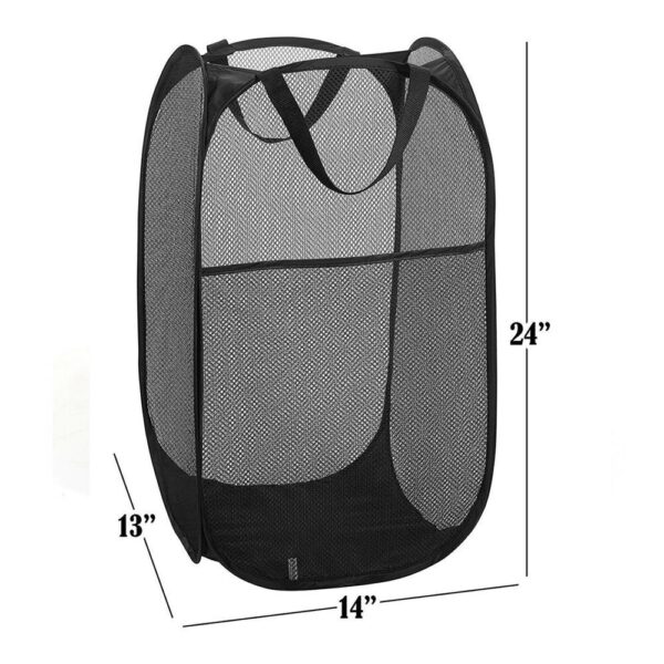 Large Foldable Storage Laundry Hamper Clothes Basket Mesh Laundry Washing Bag 3