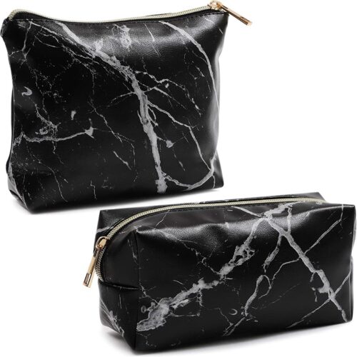 2 Pack Travel Cosmetic Pouch, Women Makeup Bag Toiletry Storage Case Organizer