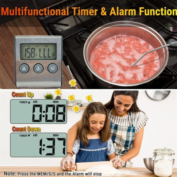 Remote Kitchen Digital Cooking Thermometer Probe Meat Food Temperature w/Timer ~ 1