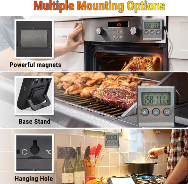 Remote Kitchen Digital Cooking Thermometer Probe Meat Food Temperature w/Timer ~ 2