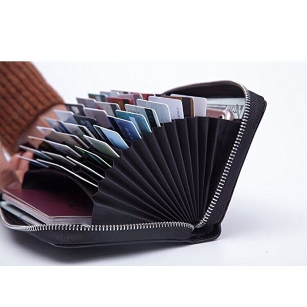 Men's Women's RFID Blocking Leather Credit ID Card Holder Capacity Wallet Clutch 3