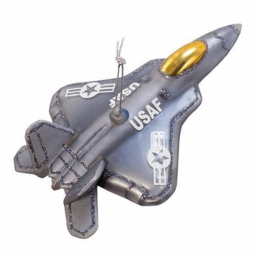 s-l1600 (7) US Air Force Glass Fighter Jet Plane Christmas Ornament Holiday Decor