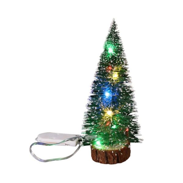 Small Artificial Mini Christmas Tree With LED Lights Ornaments Tabletop