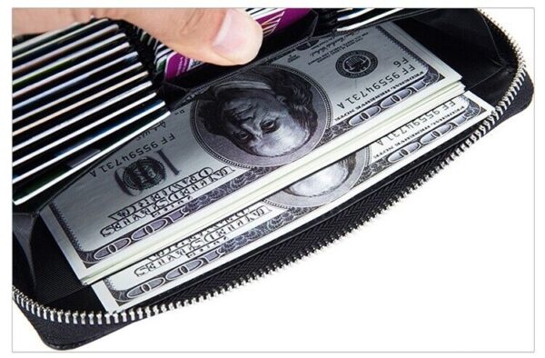 Men's Women's RFID Blocking Leather Credit ID Card Holder Capacity Wallet Clutch 2