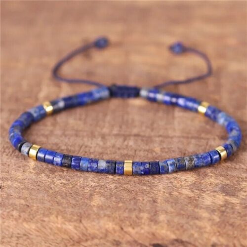 s-l1600 (8) Lapis Lazuli Bead Healing Empath Protection Dainty Minimalist Women Men Bracelet
