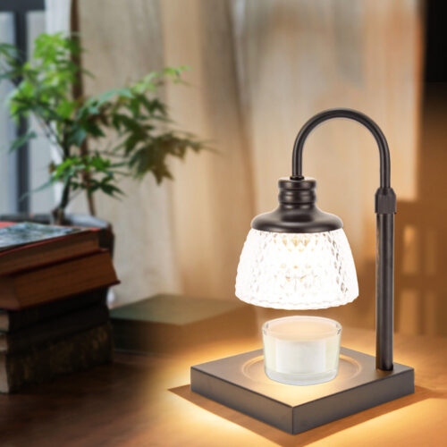 Candle Lamp Warmer W/ 2 Bulbs Height Adjustable Top Down Candle Warmer W/ Dimmer