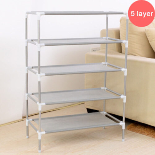 5Tier Metal Shoe Rack Storage Shelf Organizer Stand Wall Bench Closet