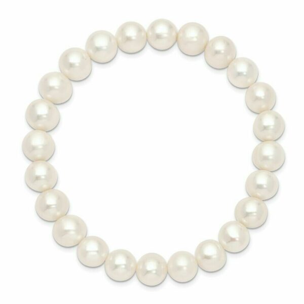 White Genuine Fresh Water pearl Stretch Bracelet for Women 3