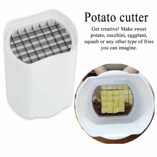 New Kitchen Fries One Step French Fry Cutter Potato Vegetable Fruit Slicer Tools White