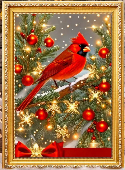 Christmas Cardinal Diamond Painting Kits 12" x 16" for Adults DIY CHRISTMAS