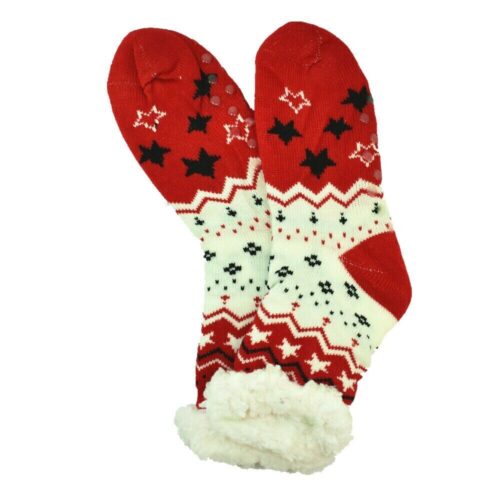 s-l1600 (9) Women Winter Cozy Fuzzy Sherpa Fleece-lined Warm Thermal Non-Skid Slipper Socks