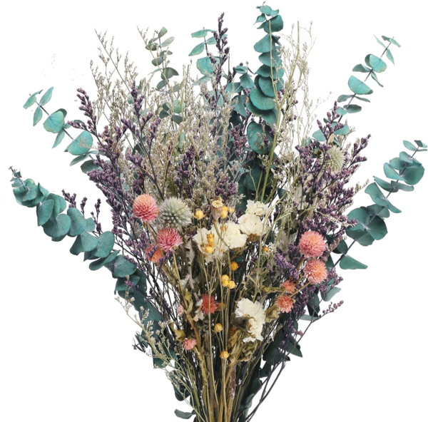 Natural Dried Flowers Bouquet, Dried Eucalyptus Bundle, Dried Lavender Flowers 1
