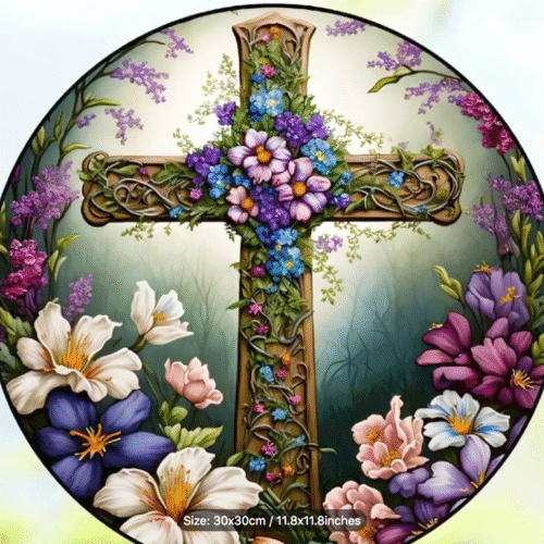 Easter Floral Cross Diamond Painting Kits 11.8" for Adults DIY CHRISTMAS