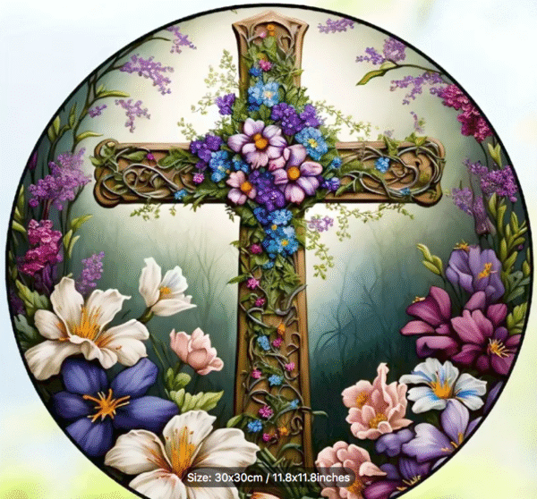 Easter Floral Cross Diamond Painting Kits 11.8" for Adults DIY CHRISTMAS 1