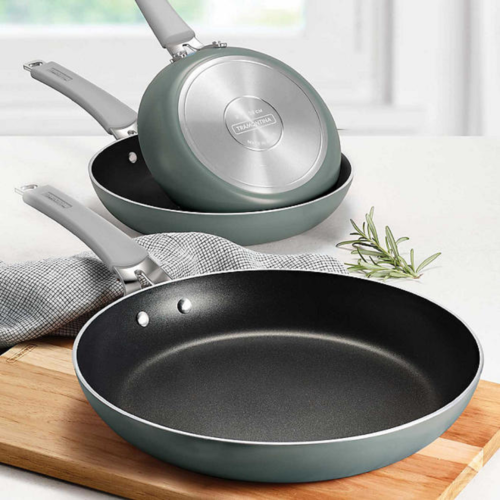 3-Piece Culinary Collection Nonstick Fry Pan Set, Sea Salt