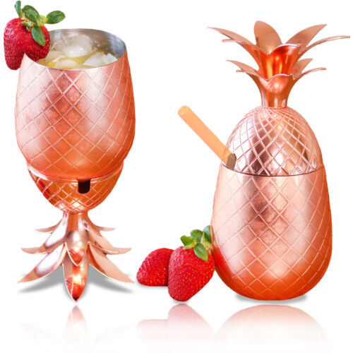 G Francis Cocktail Cup - Copper Moscow Mule Mugs with Lids Pineapple Mug