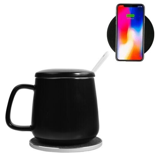 Modern Mug Warmer 2 in 1 Wireless Charger Coffee Keep Warm 55° Office Coffee Cup