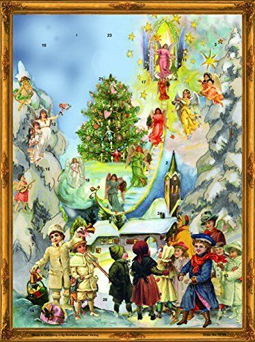 s-l960 Victorian Winter Stairway to Heaven German Christmas Advent Calendar Countdown