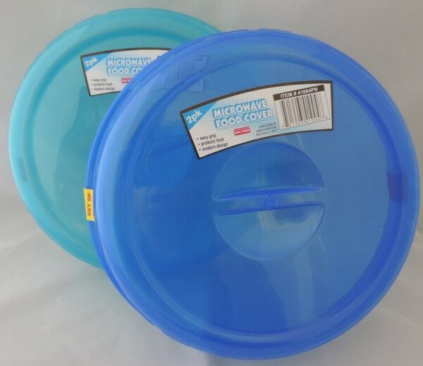 Two Plastic Microwave Plate Covers With Steam Vents Splatter Lid Color Food Dish 3